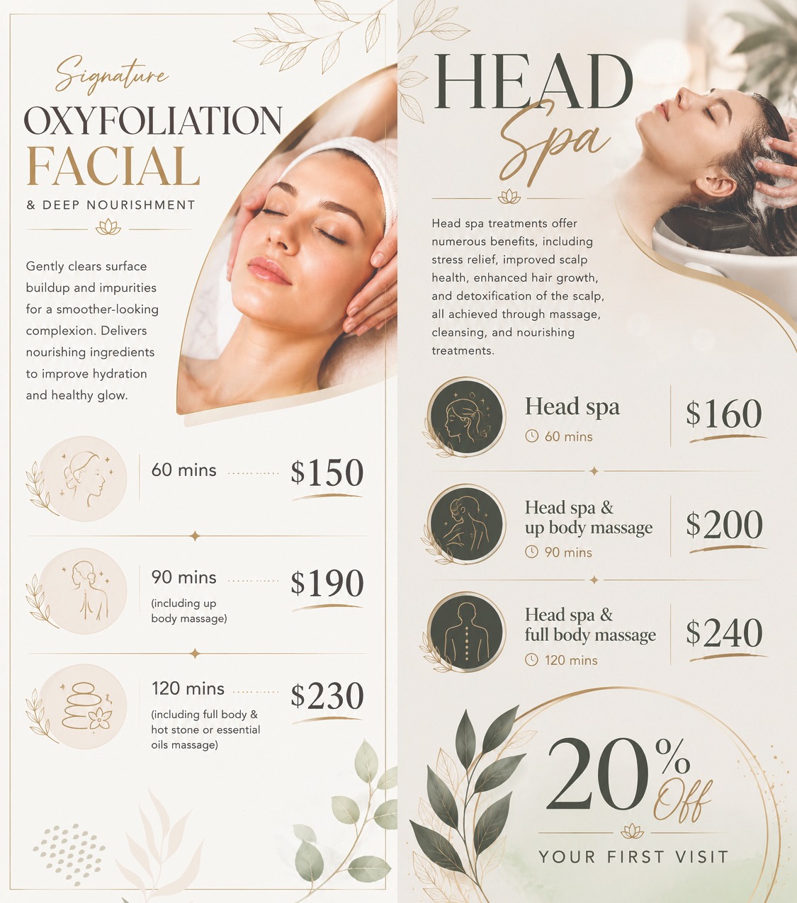 JinYu Spa oxyfoliation facial and head spa specials